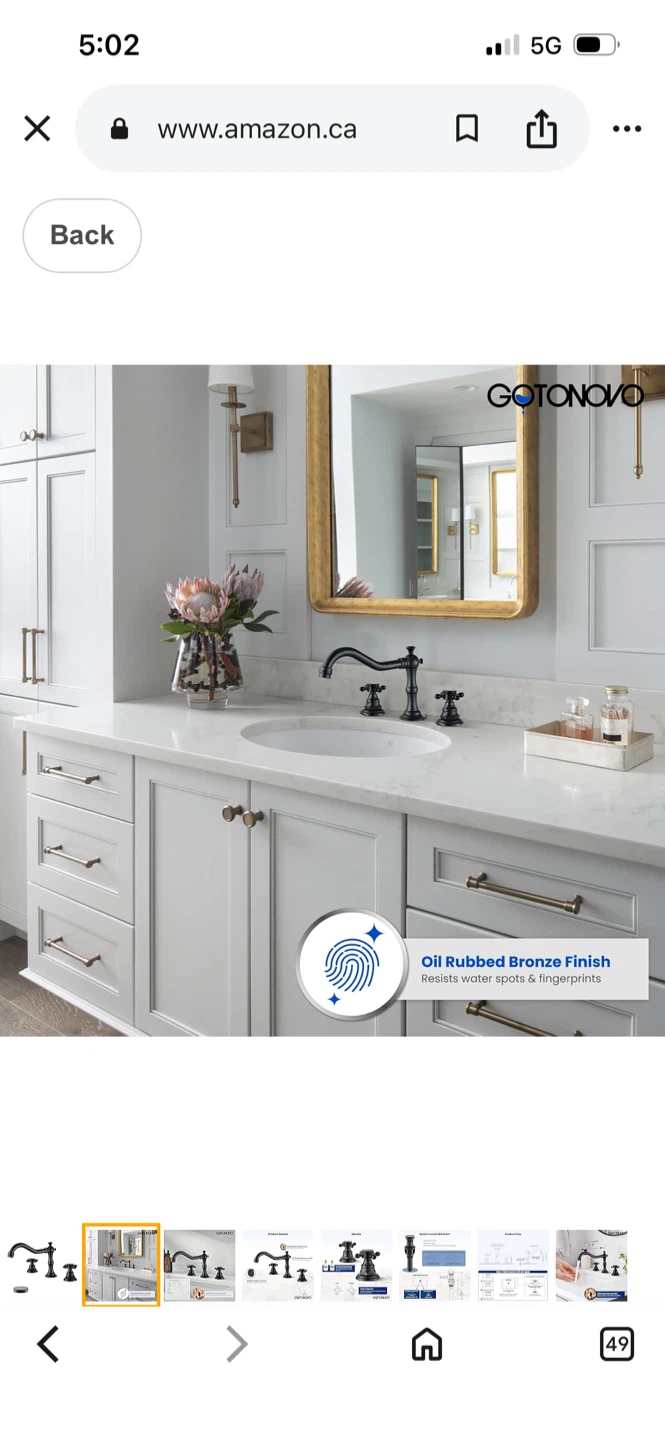 New GOTONОВО Oil Rubbed Bronze Widespread Bathroom Faucet - photo 3