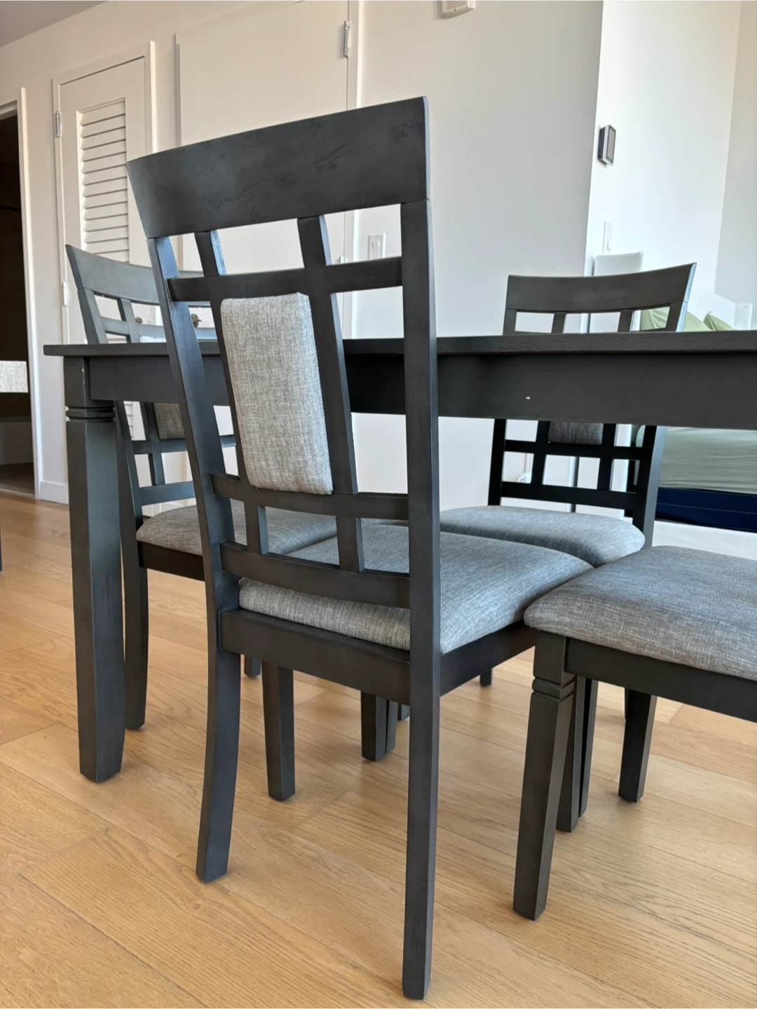 Solid Wood Dark Gray Dining Table - photo 2