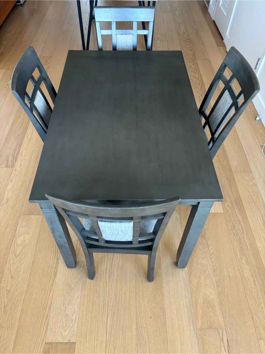 Solid Wood Dark Gray Dining Table
