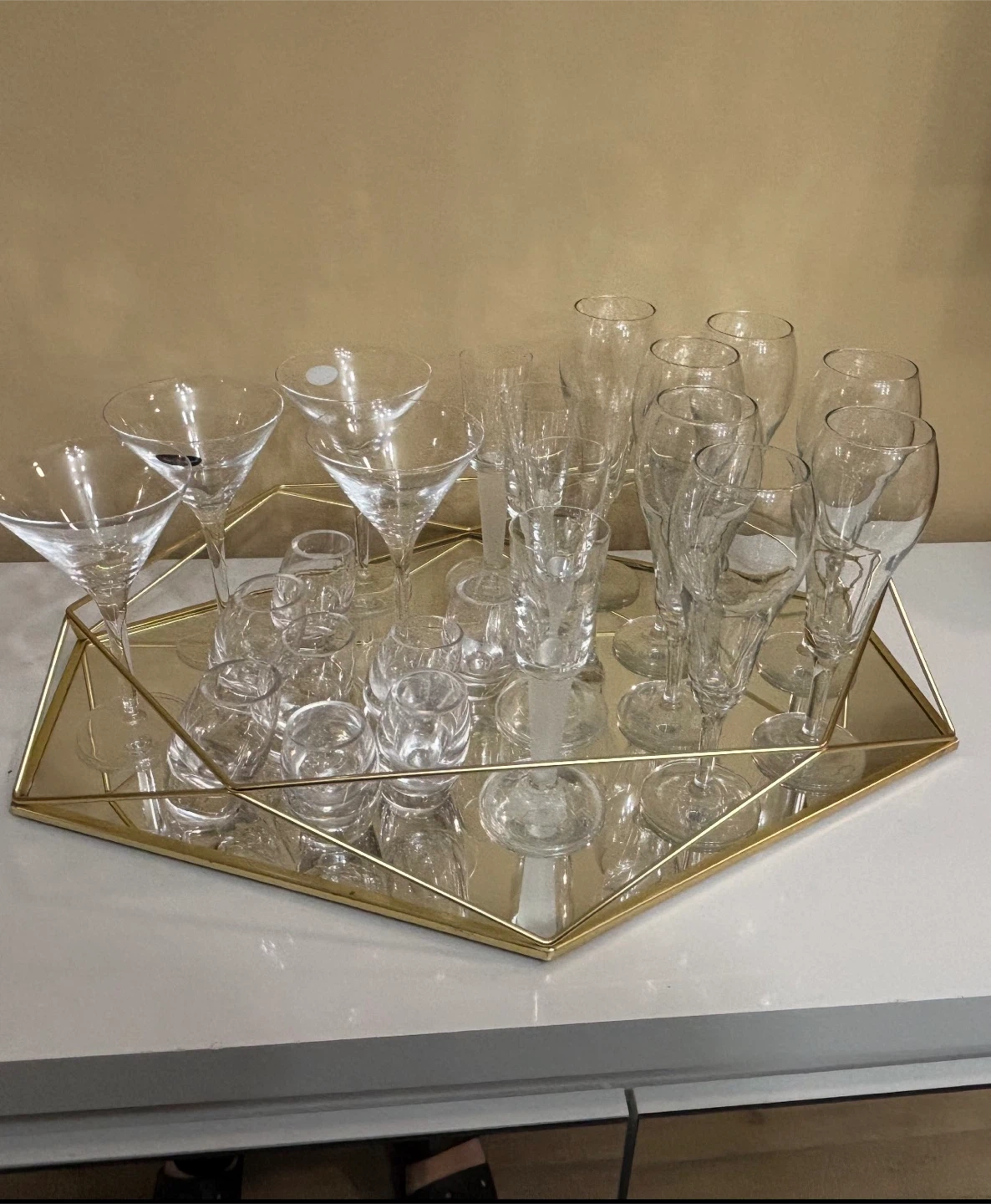 Assorted Glassware Set - Martini, Shot, and Champagne Flutes