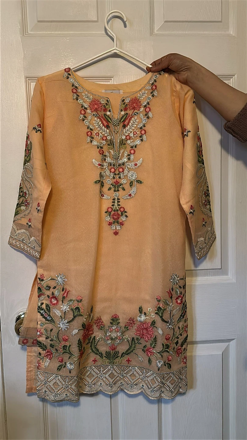 Embroidered Lilac and Peach Salwar Kameez Suits