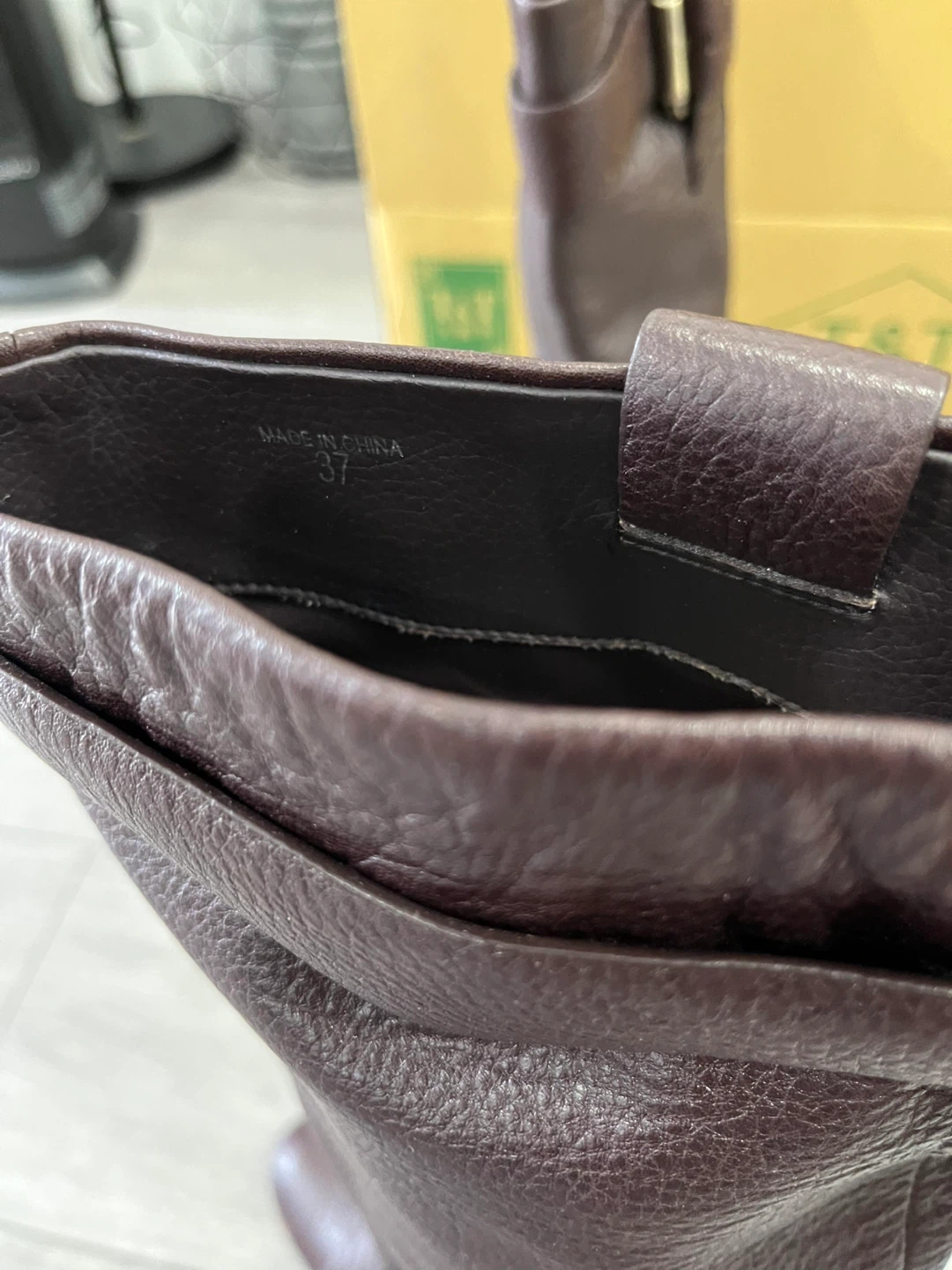 Brown Leather Wedge Boots - Size 37 - photo 4