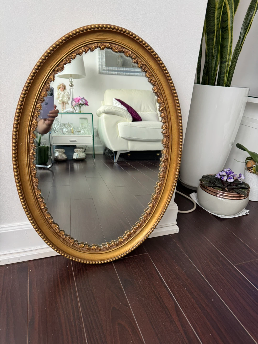 Oval Gold Mirror