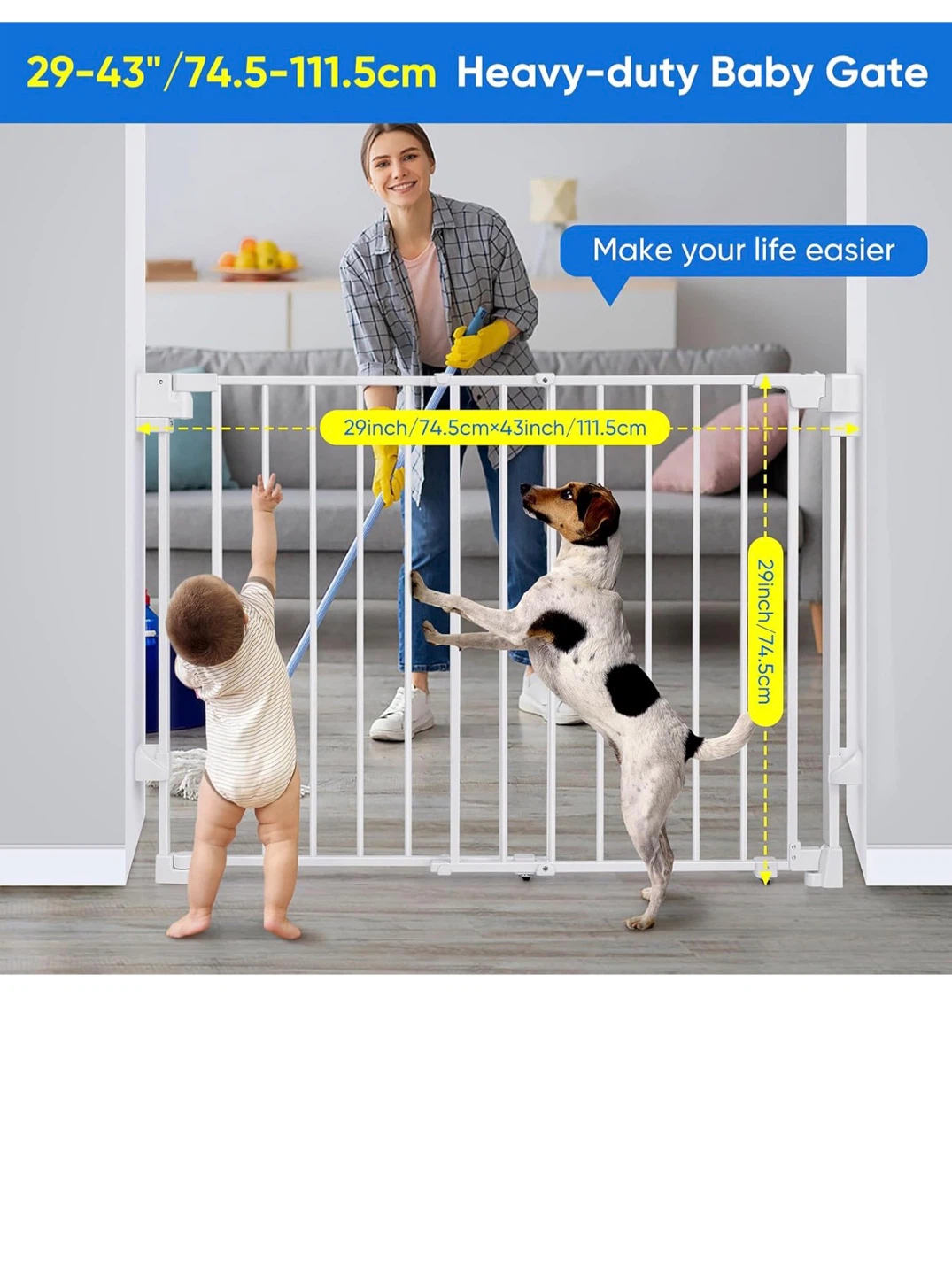Adjustable Baby Gate 29-43 Inches - photo 5