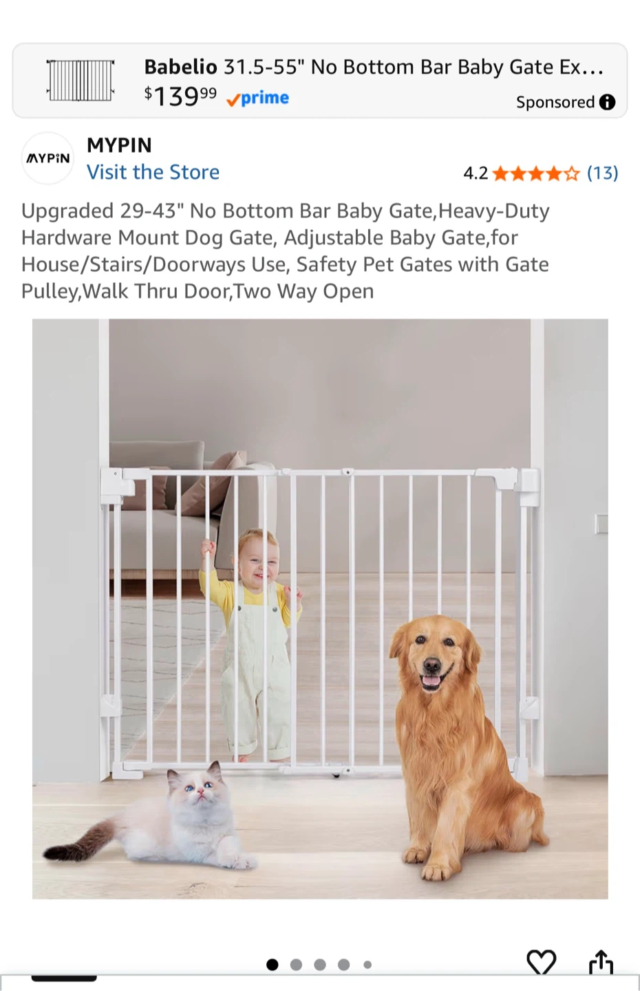 Adjustable Baby Gate 29-43 Inches