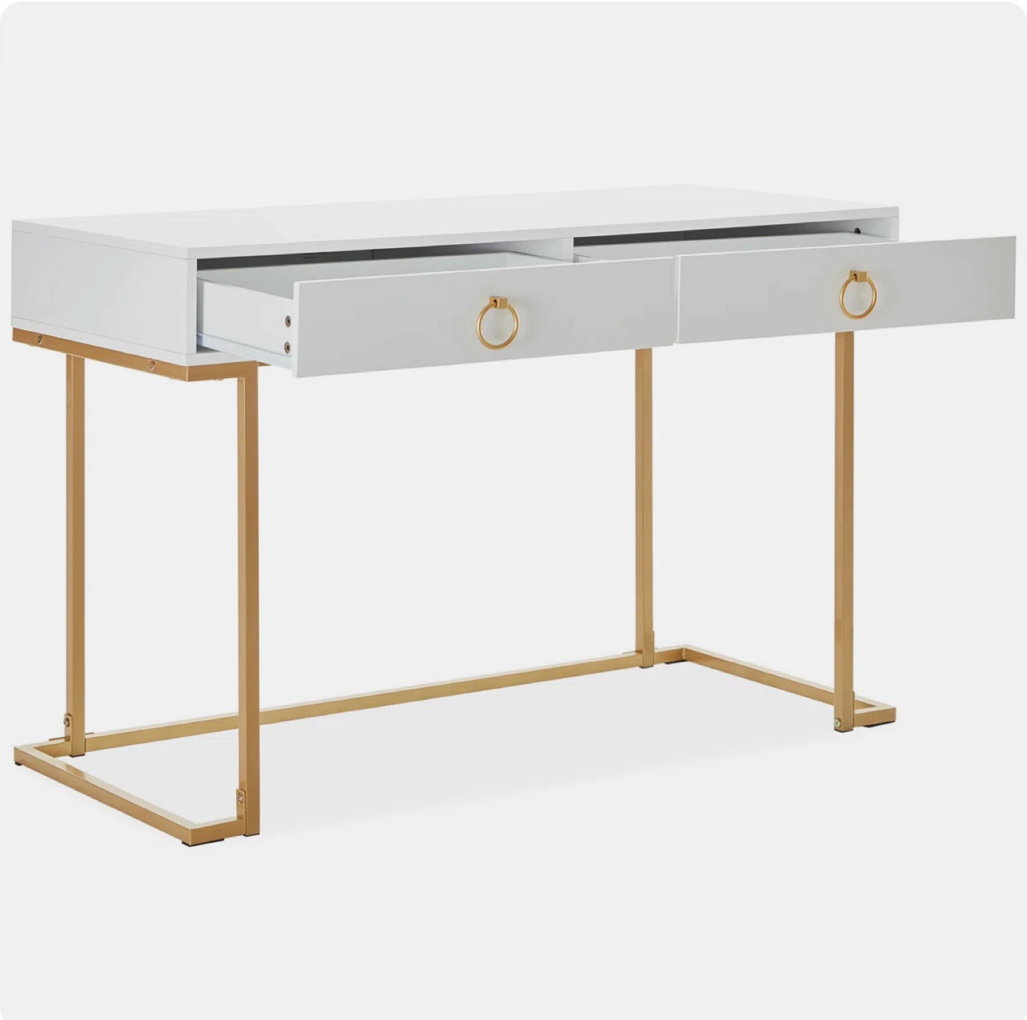 Stylish White and Gold Desk - photo 2
