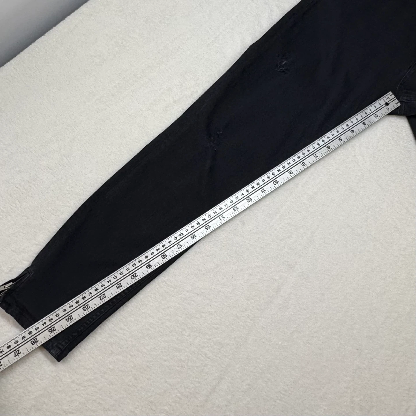 Zara Distressed Mid Rise Slim Fit Jeans Ankle Zip Size 10 - photo 5