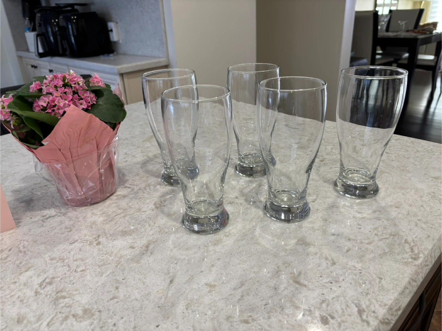 Set of 5 Clear Drinking Glasses - photo 4