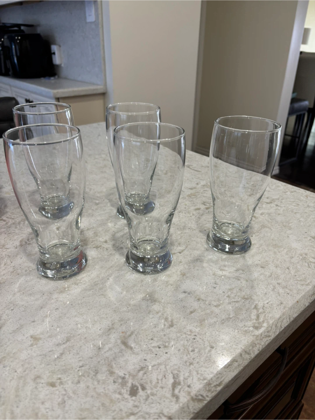 Set of 5 Clear Drinking Glasses - photo 2