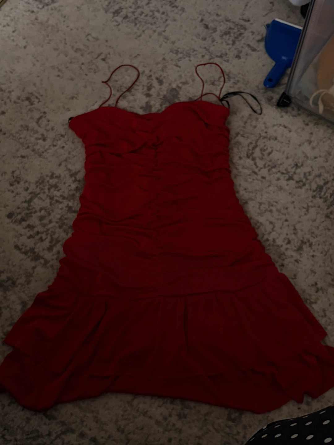 Red Ruched Mini Dress - photo 2