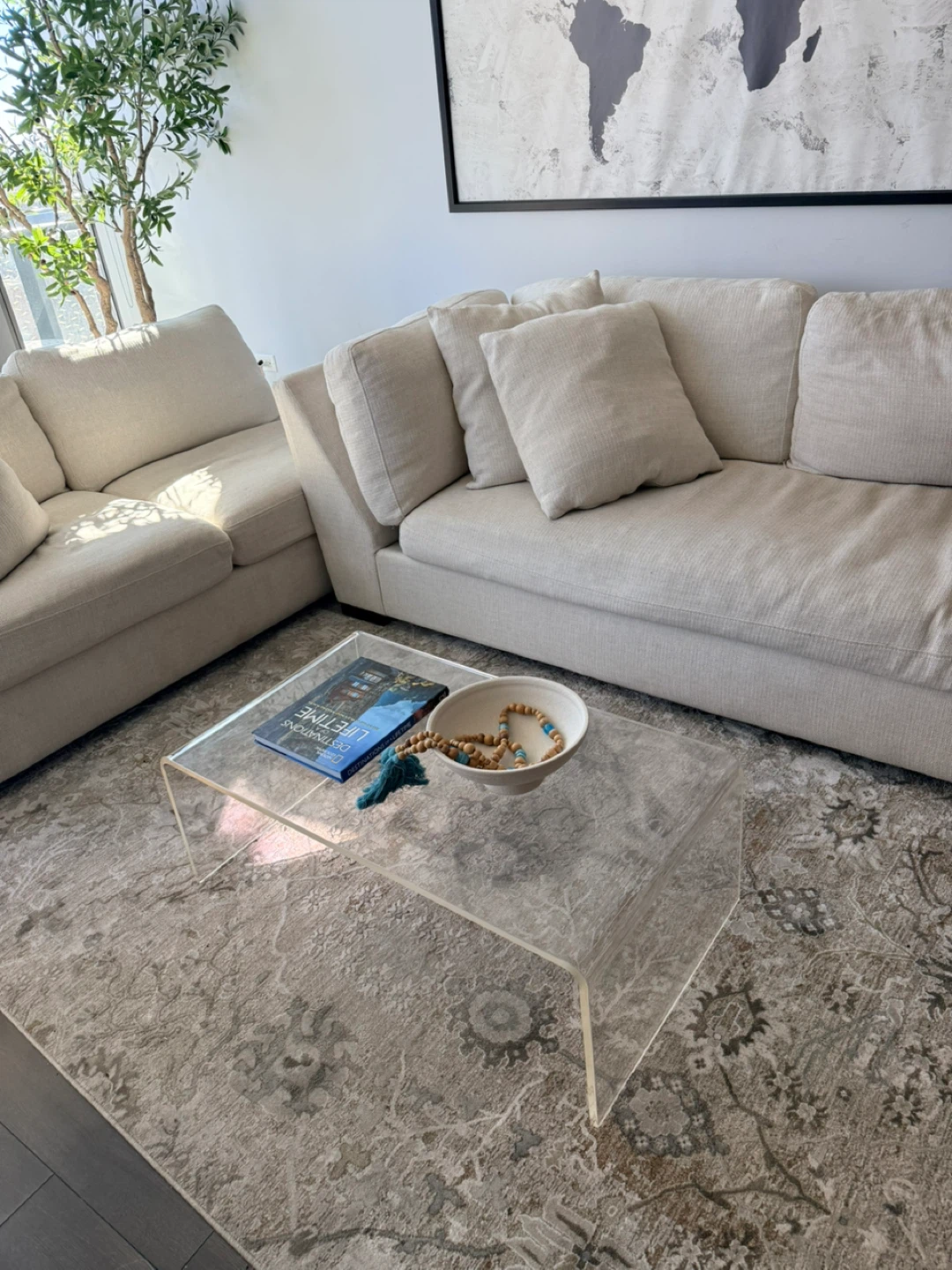 Lucite Acrylic Waterfall Coffee Table - photo 2