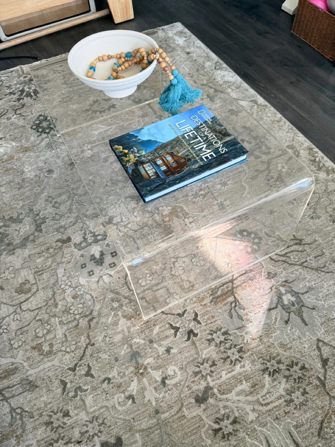 Lucite Acrylic Waterfall Coffee Table - photo 3