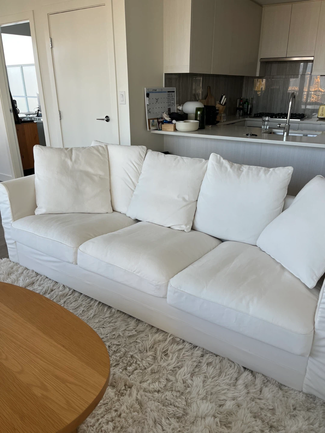 White 3-Seater Sofa – Washable Covers – Cloud Couch Style