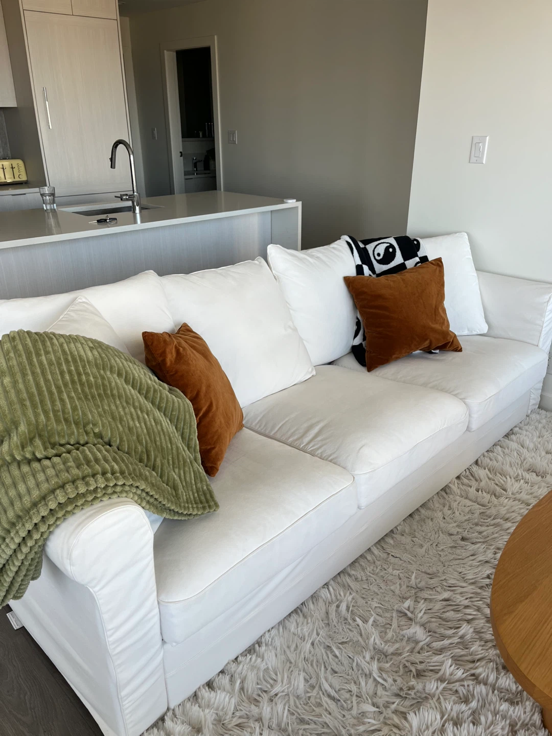 White 3-Seater Sofa – Washable Covers – Cloud Couch Style - photo 2