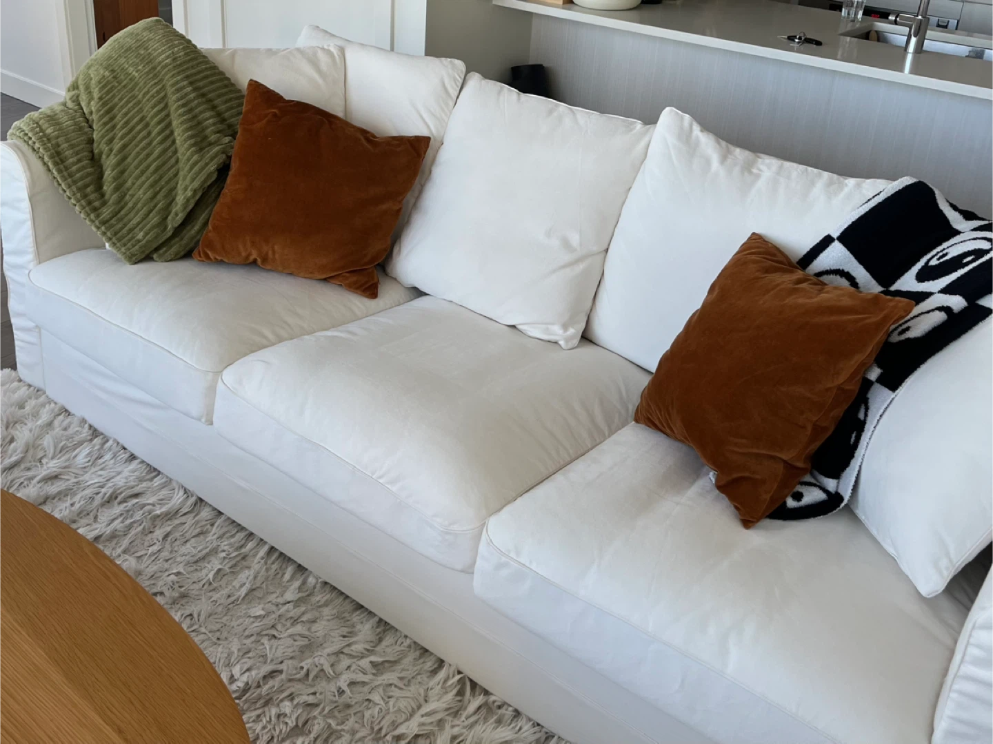 White 3-Seater Sofa – Washable Covers – Cloud Couch Style - photo 3