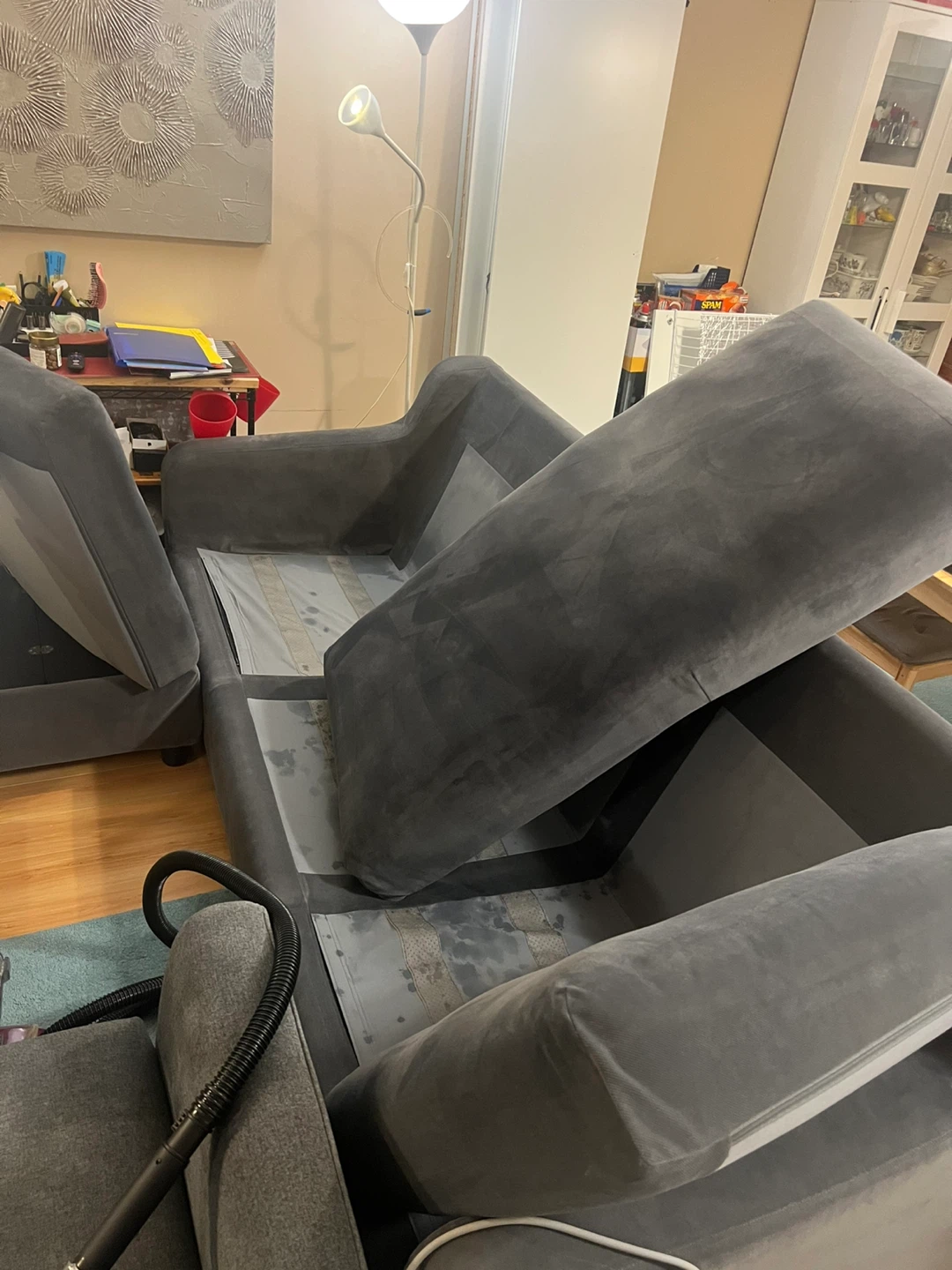 Grey Sectional Sofa with Storage Chaise - photo 4