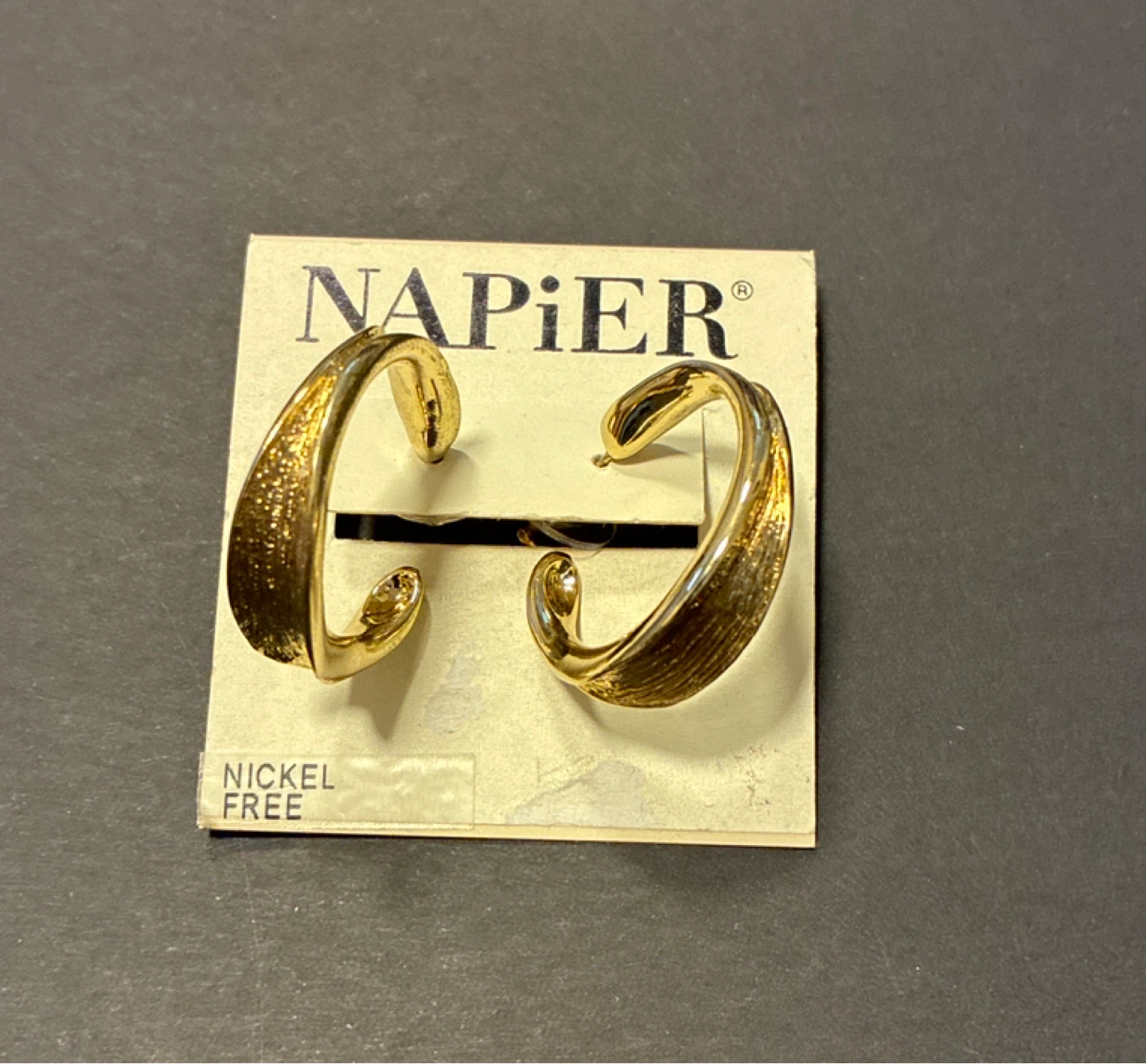 Napier Gold Tone Hoop Earrings Nickel Free