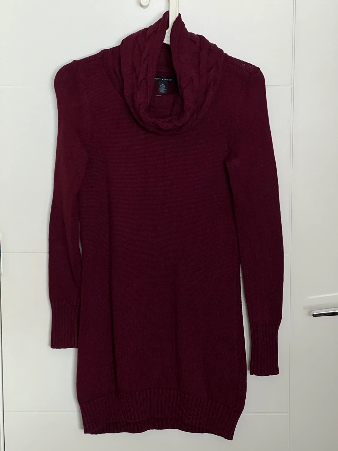 Tommy Hilfiger Burgundy Cowl Neck Sweater Dress