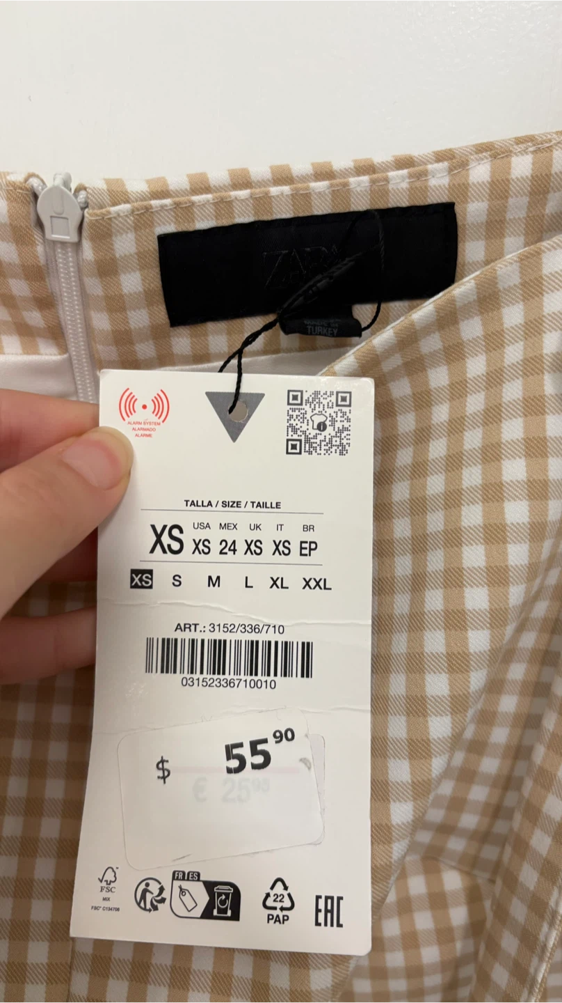 Zara Gingham Dress - Size XS - photo 3