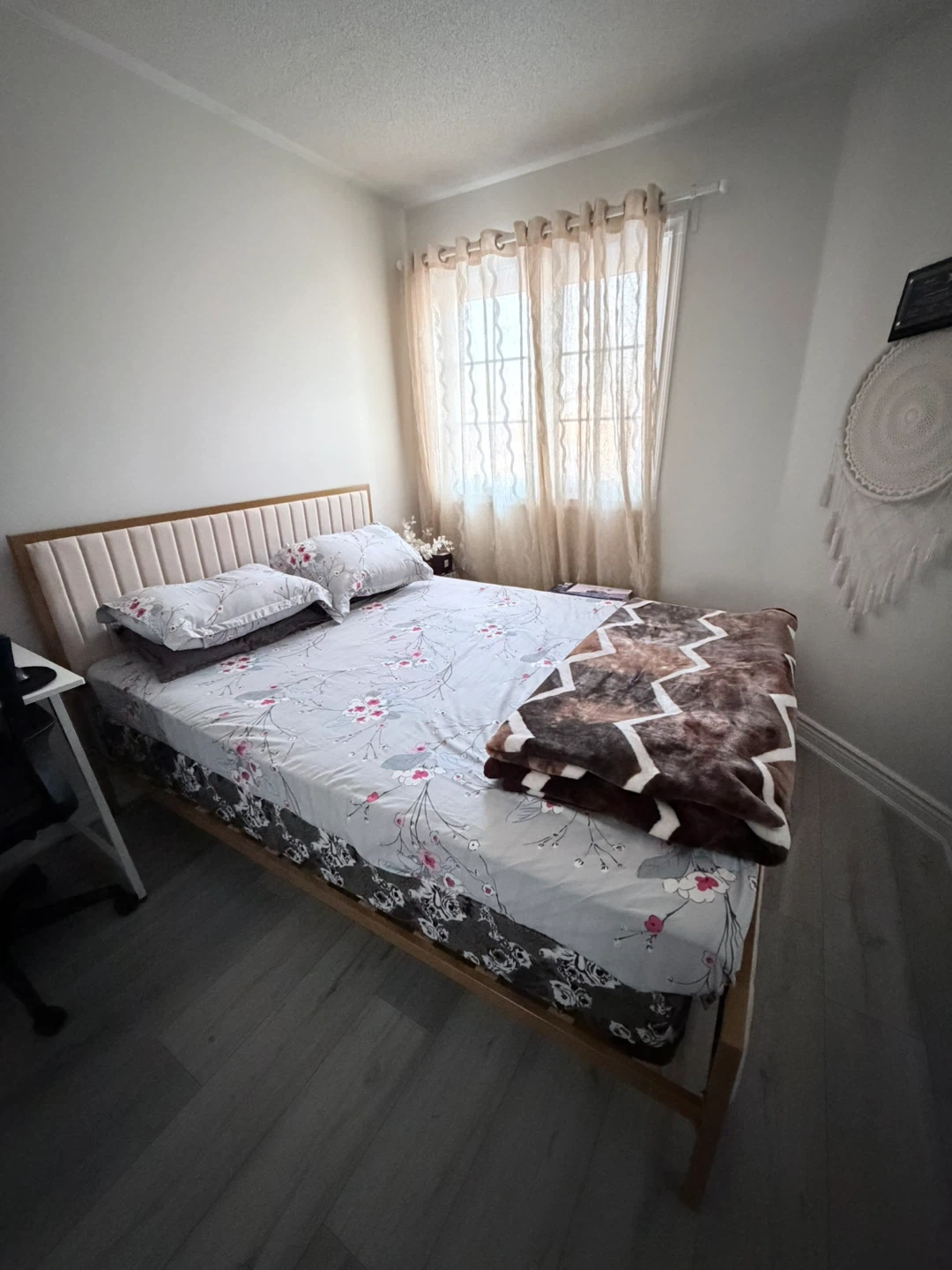 Queen Bed with firm mattress and box spring like new - photo 3