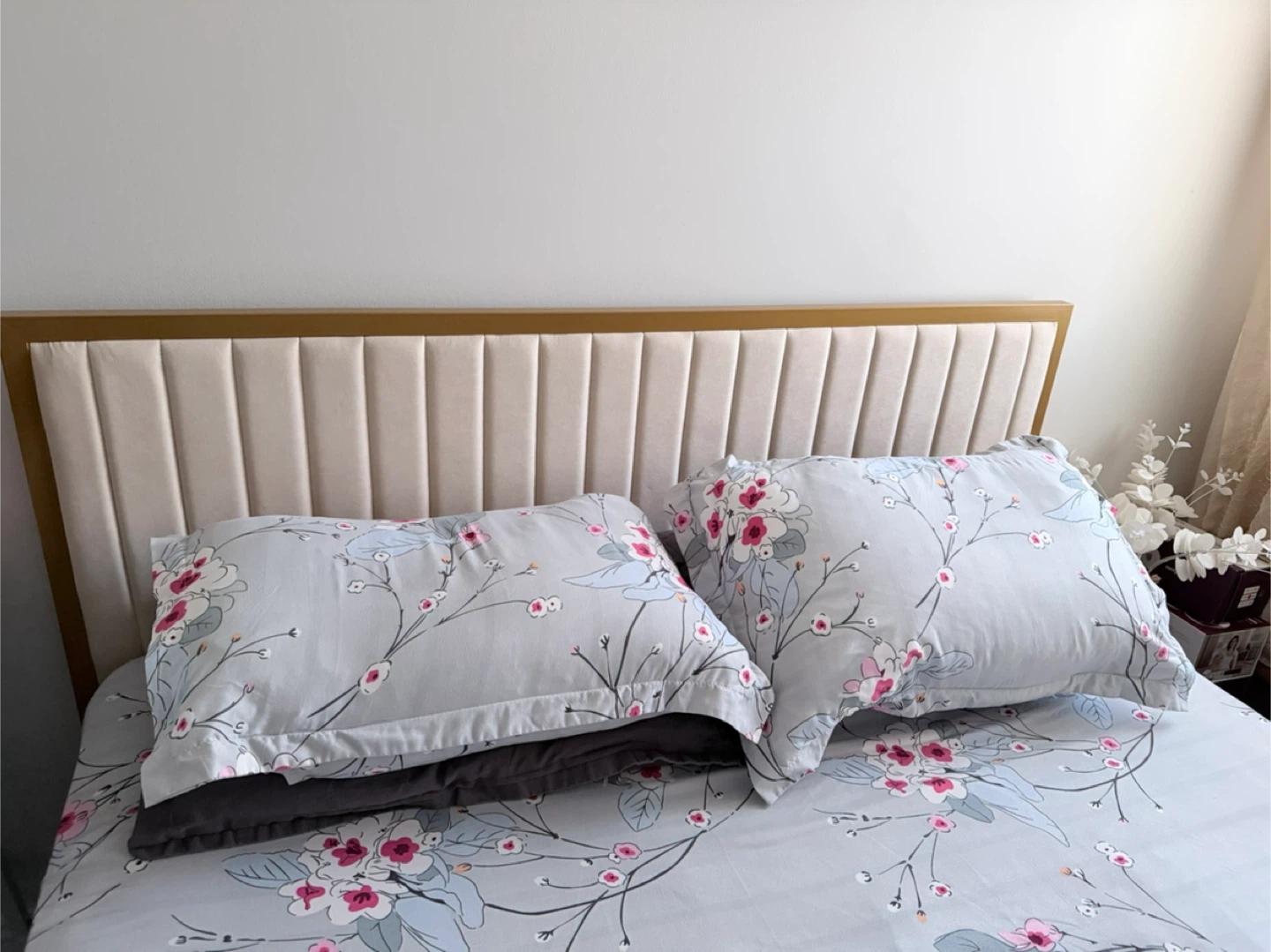 Queen Bed with firm mattress and box spring like new - photo 2