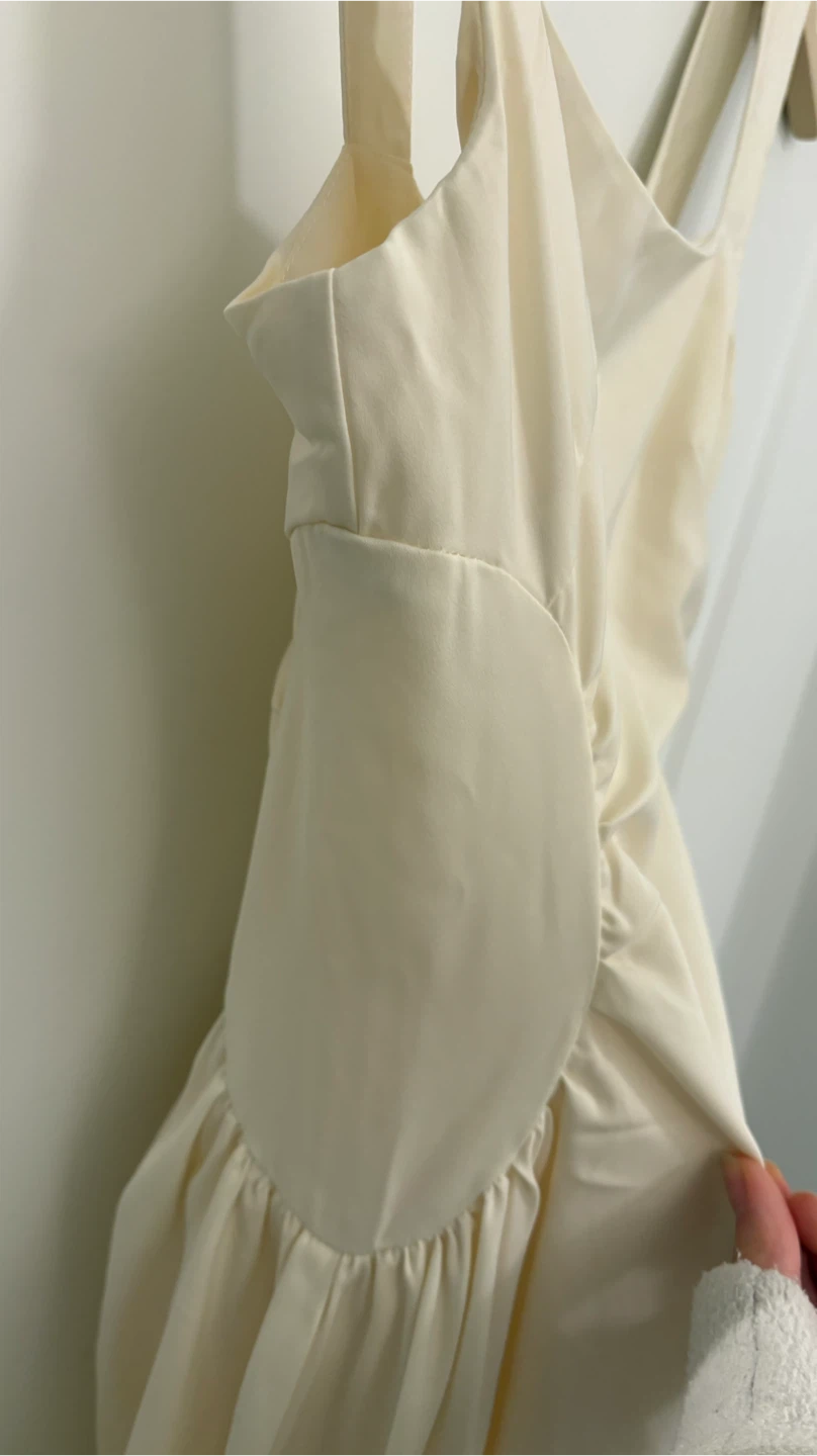 Dazy Cream Square Neck Midi Dress - photo 3