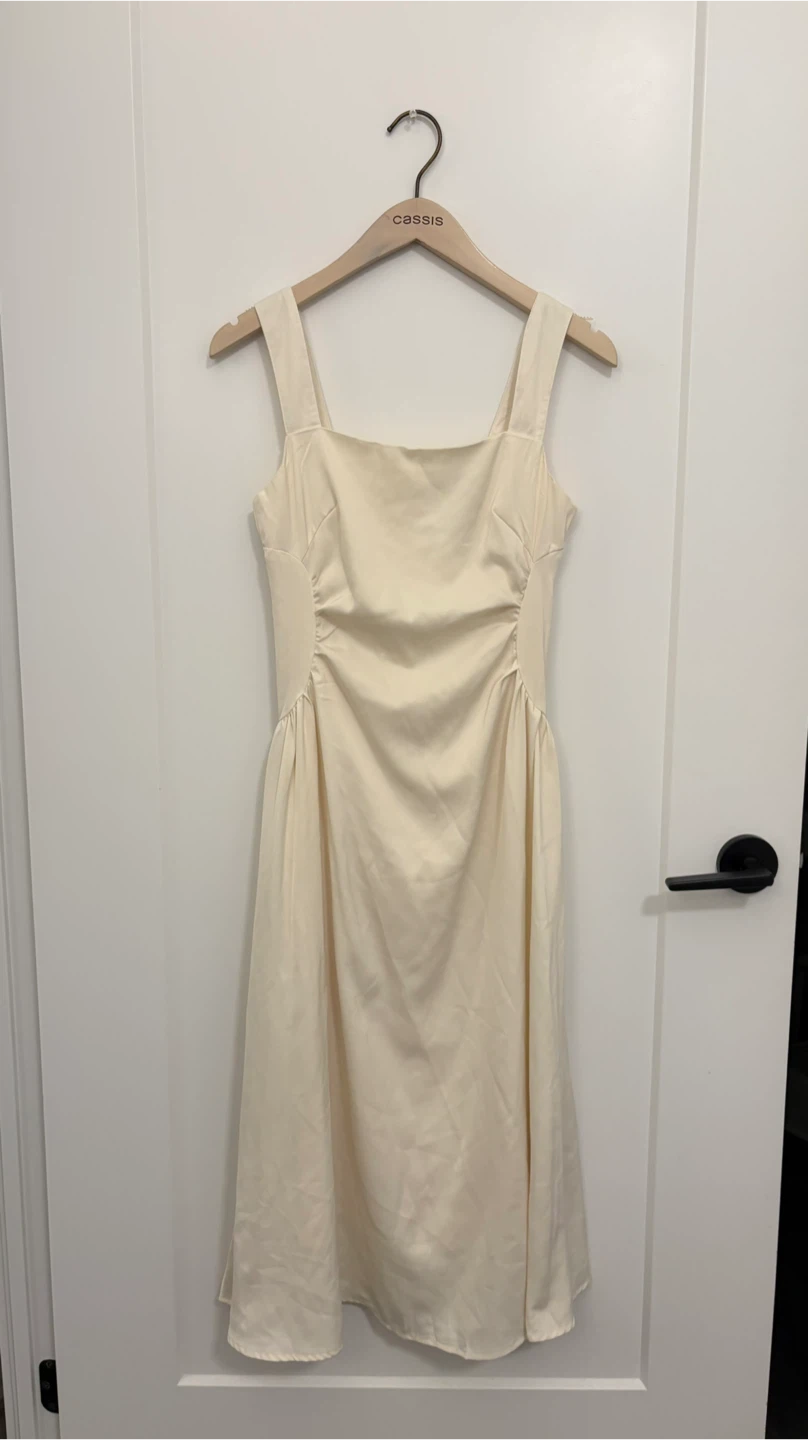 Dazy Cream Square Neck Midi Dress - photo 2