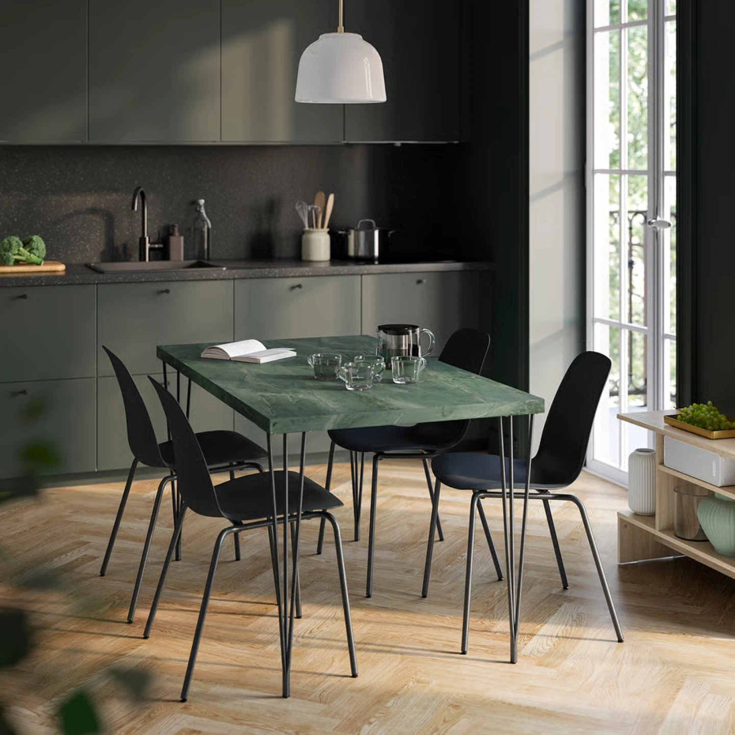 IKEA Stackable black dining chairs (Set of 4) - photo 2