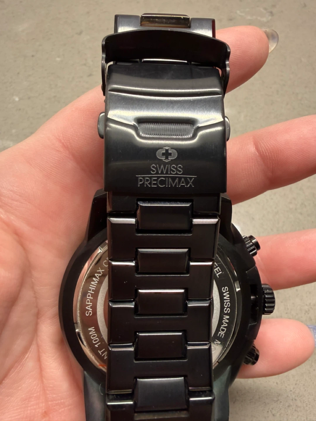 Swiss Precision Black Chronograph Watch - photo 2