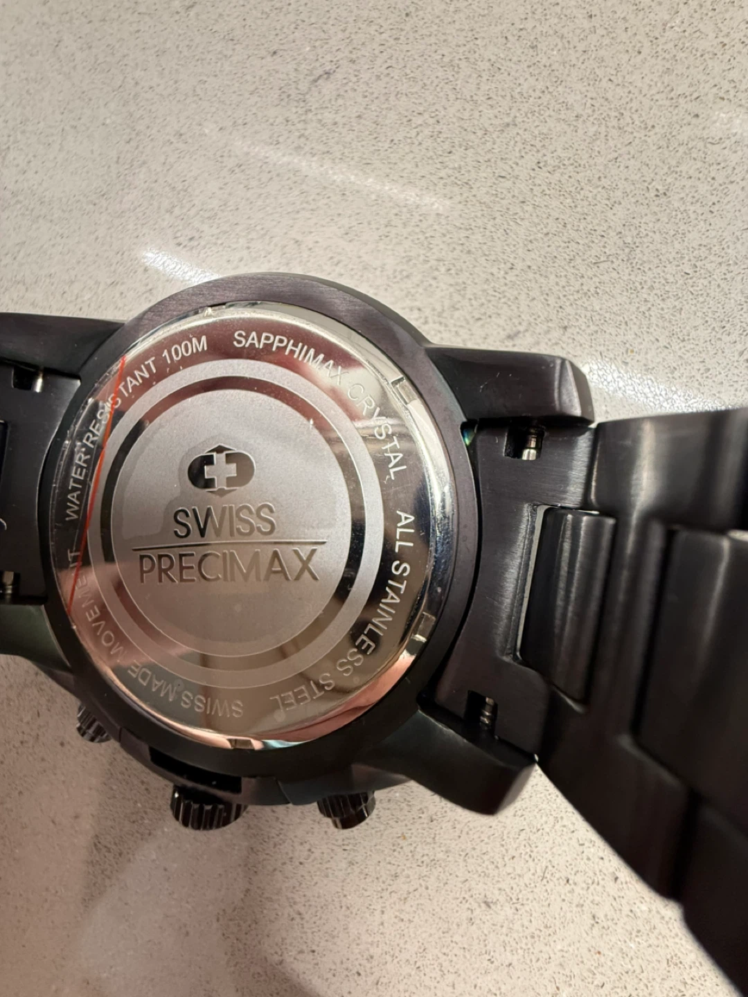 Swiss Precision Black Chronograph Watch - photo 3