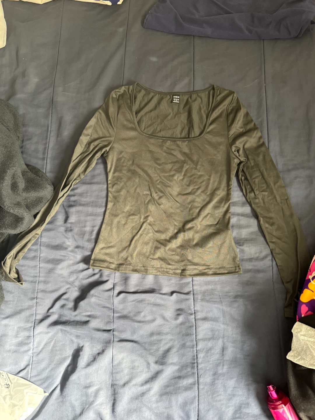 SHEIN Long Sleeve Square Neck Tops (3-Pack)