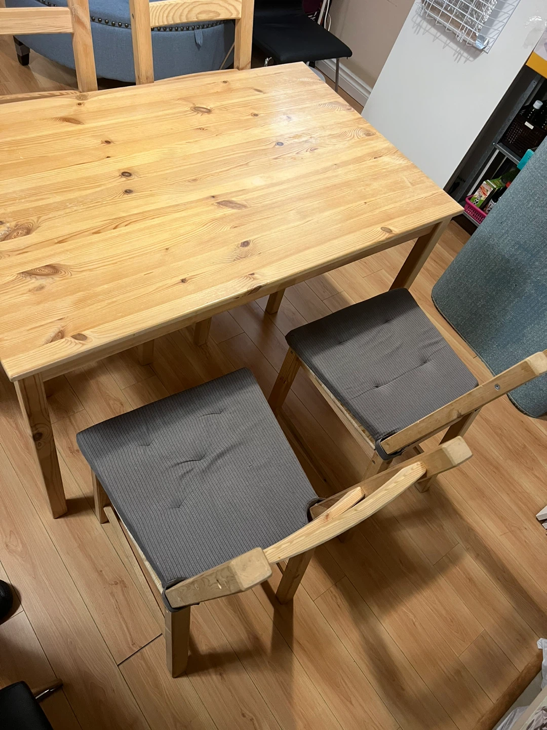 IKEA Pine Dining Table with 4 Chairs - photo 2