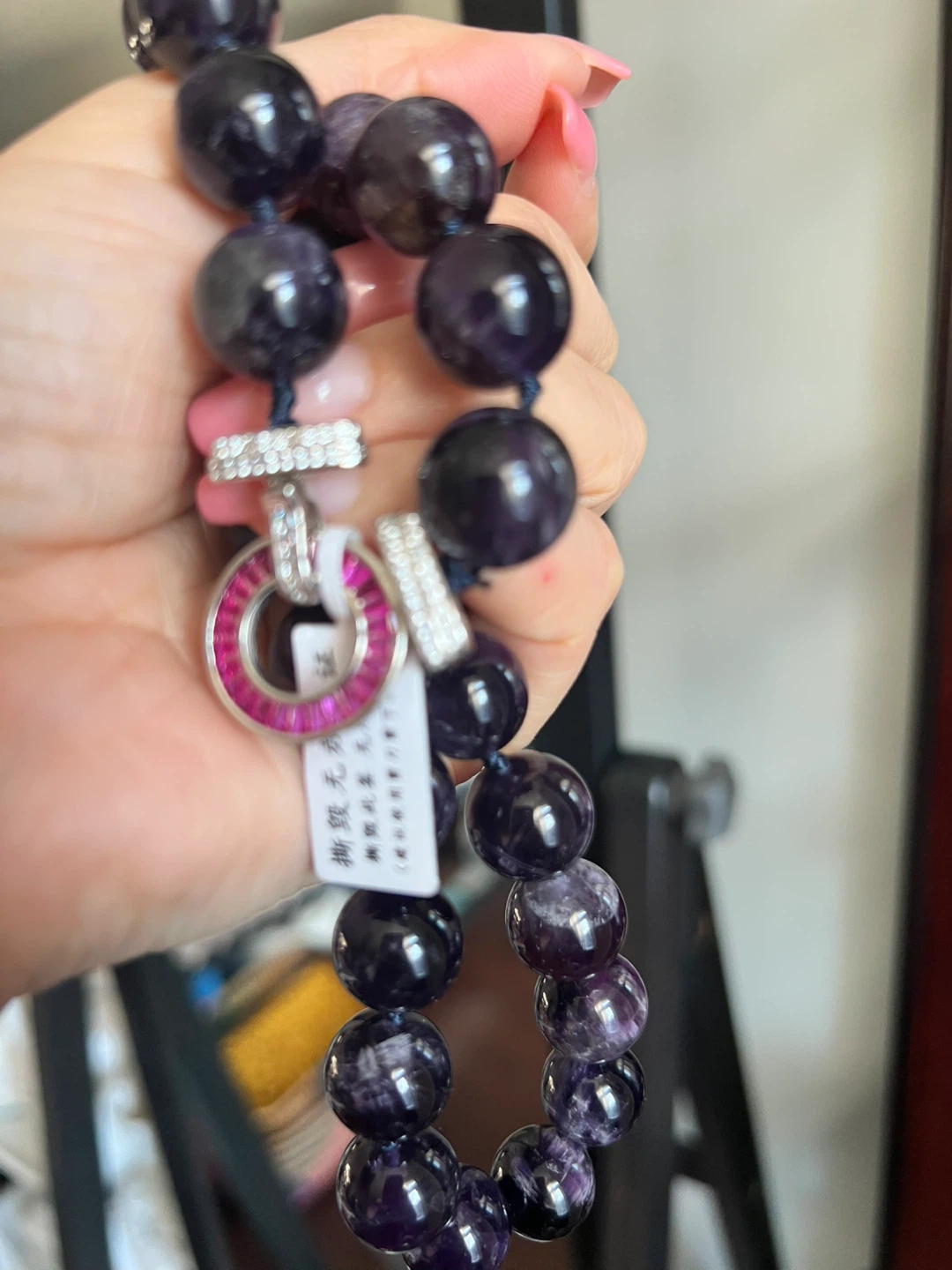 Amethyst Beaded Necklace with Ruby and Diamond Accent - photo 3