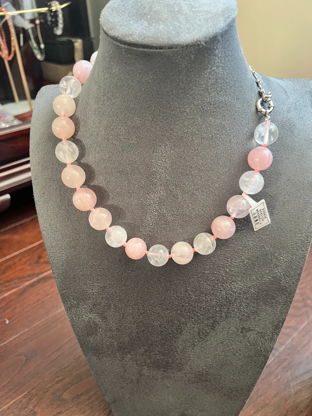 Amethyst Beaded Necklace with Ruby and Diamond Accent