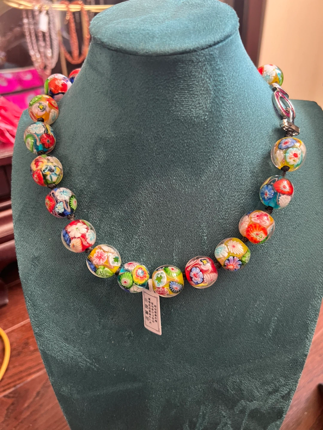 Millefiori Glass Bead Necklace