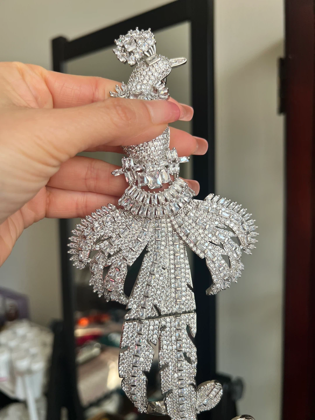 Sparkling Silver-Tone Brooch with Crystal Accents - photo 4