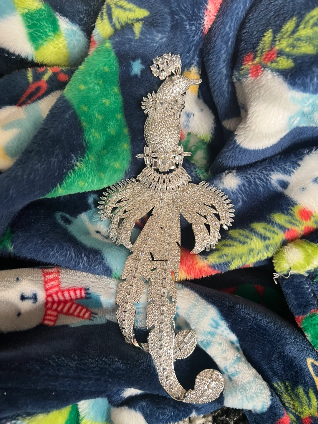 Sparkling Silver-Tone Brooch with Crystal Accents - photo 2
