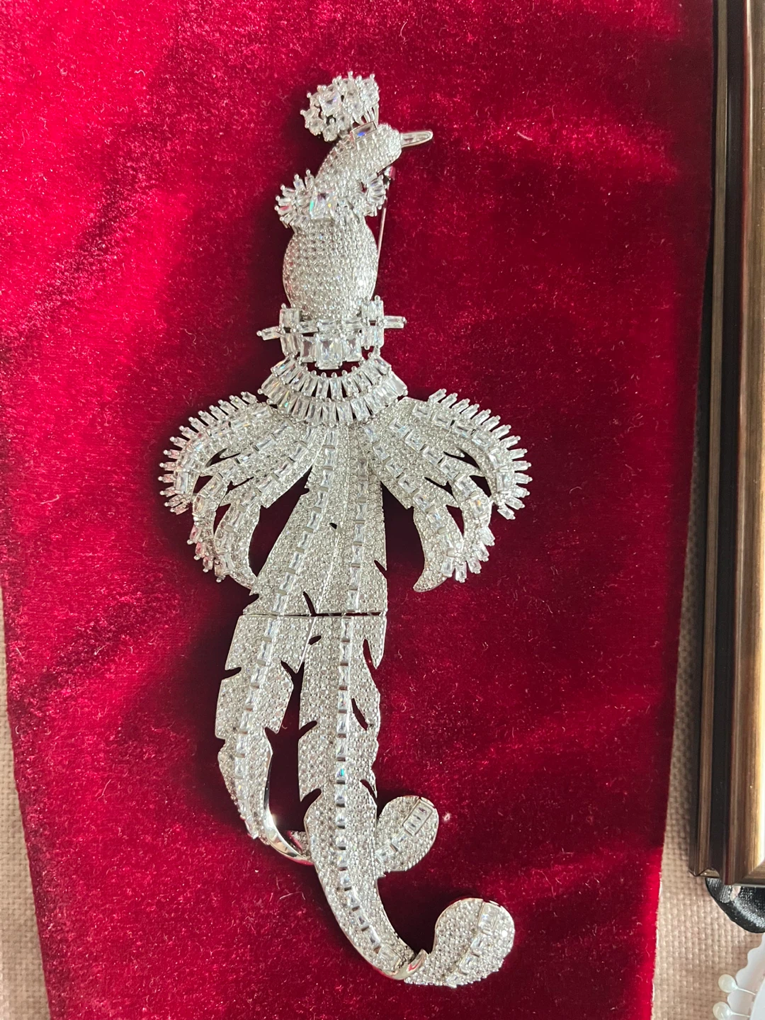 Sparkling Silver-Tone Brooch with Crystal Accents