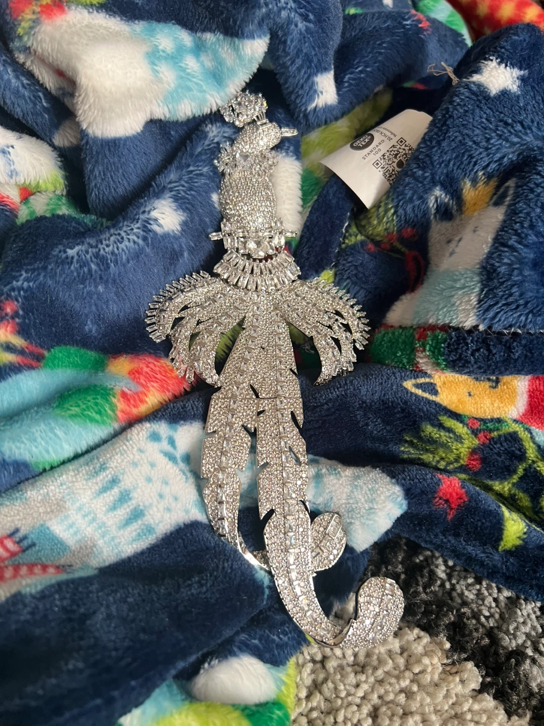 Sparkling Silver-Tone Brooch with Crystal Accents - photo 3