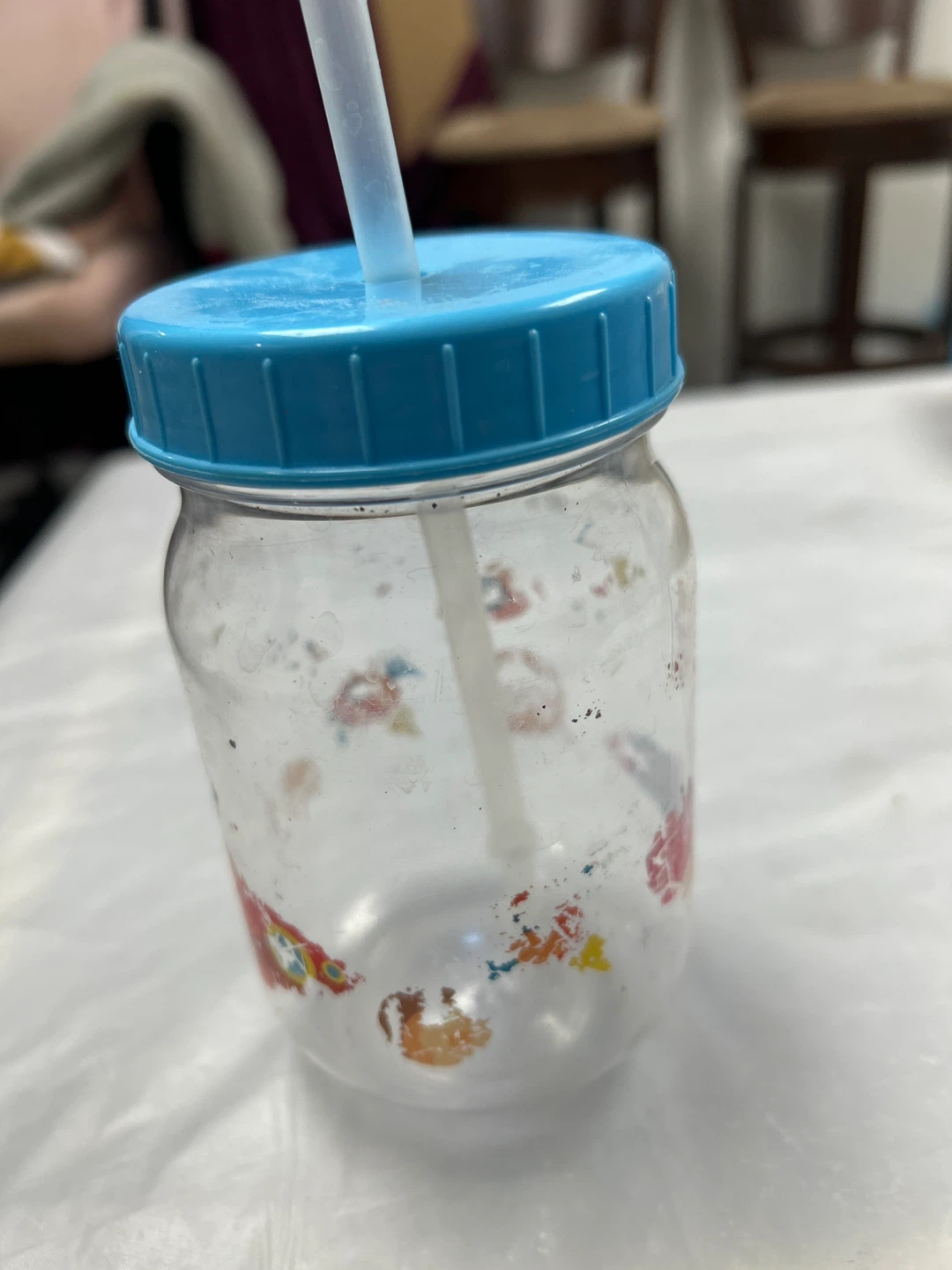 Plastic Tumbler with Blue Lid and Straw - photo 2