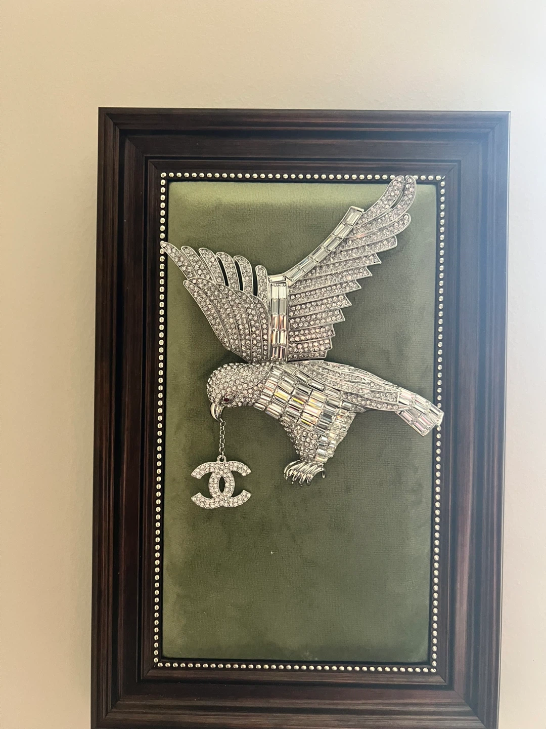 Chanel Inspired Crystal Eagle Wall Art