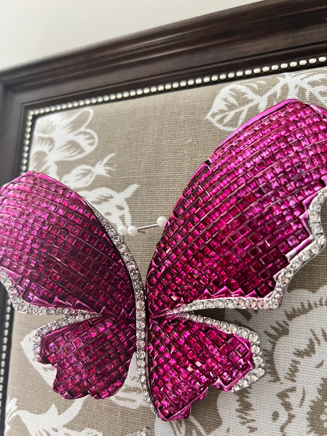 Sparkly Butterfly Brooch Pin - Pink and Silver - photo 2