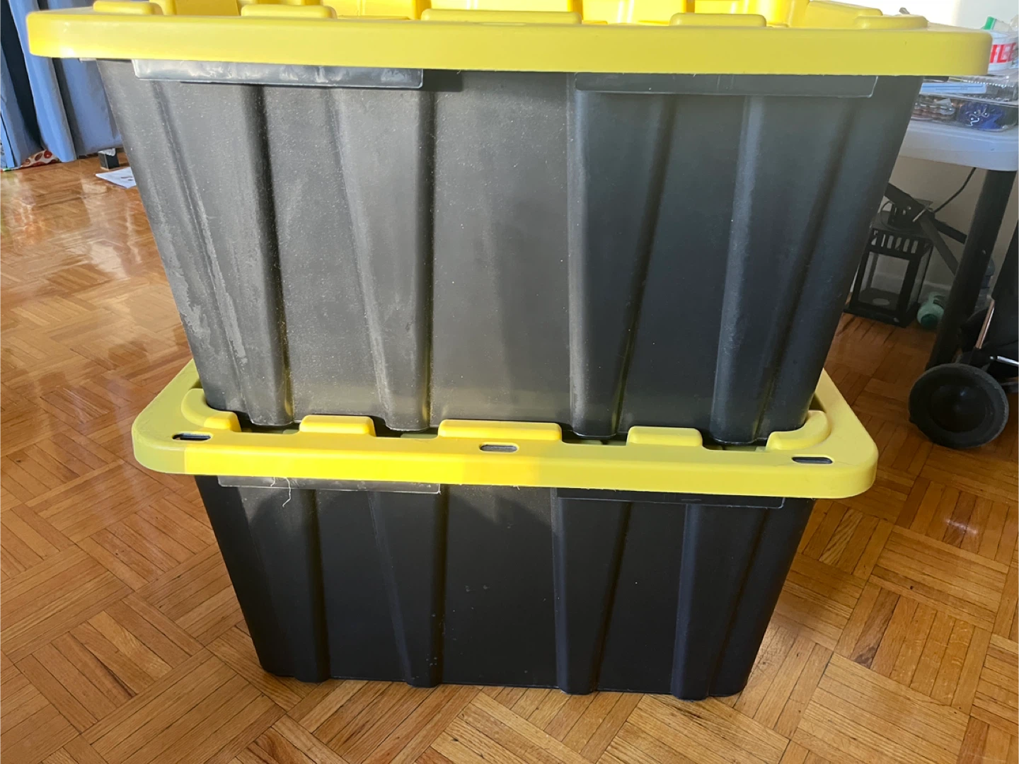 Black Storage Totes with  Lids