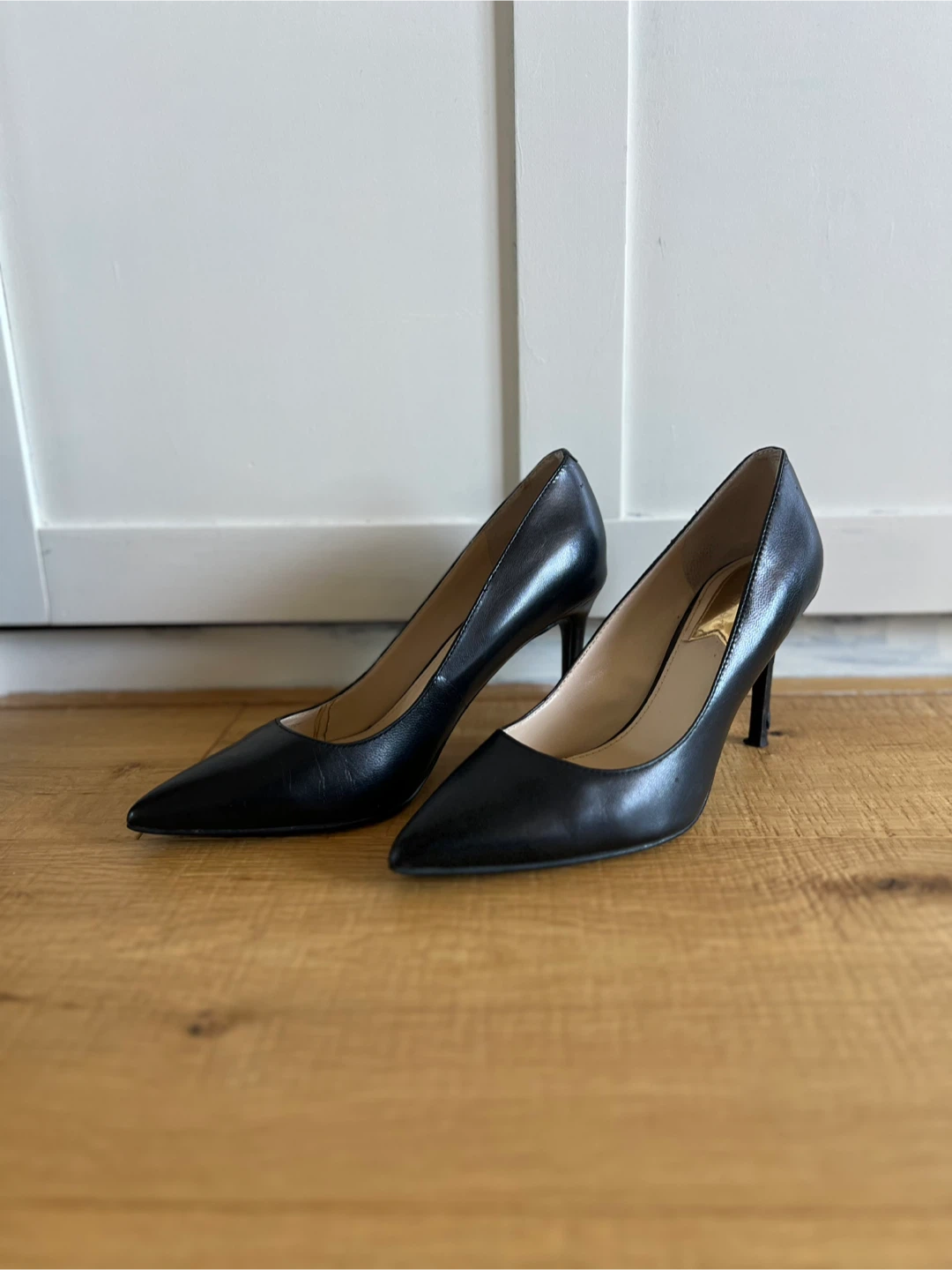 Black Leather Heels Marc Fisher