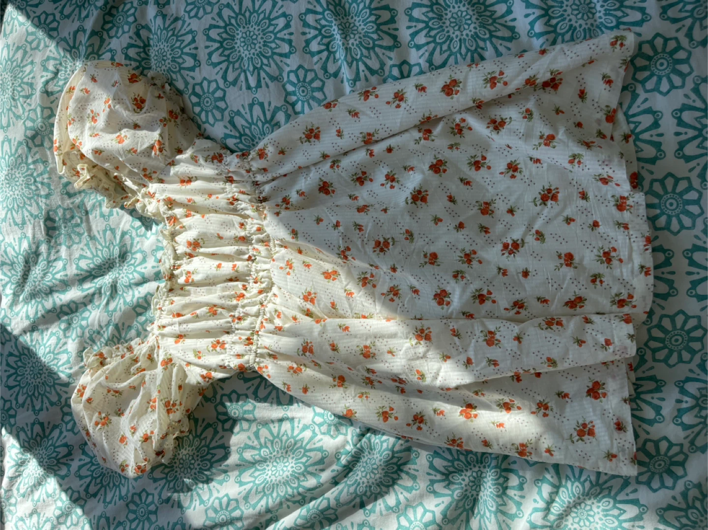 PAPERMOON Floral Puff Sleeve Dress Size S