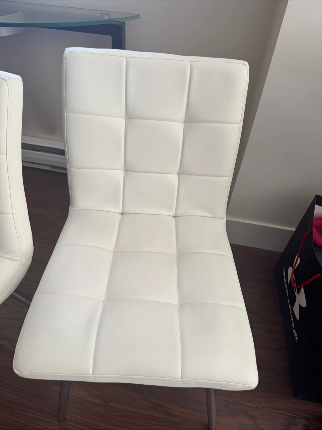 Modern White Faux Leather Dining Chairs (Set of 2) - photo 2