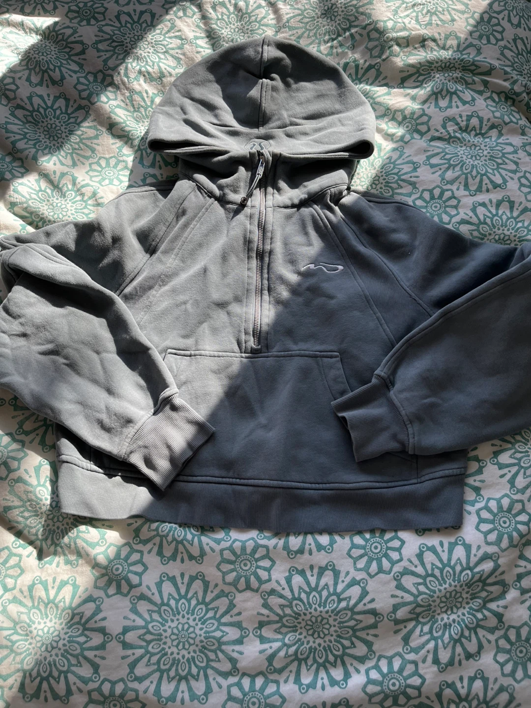 Lululemon Grey Cotton Blend Half-Zip Hoodie M/L
