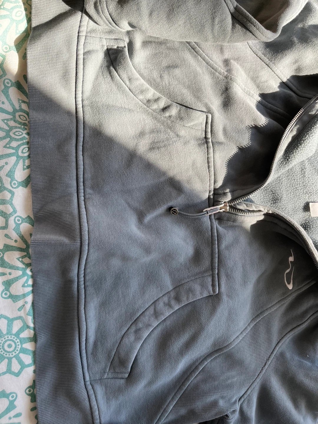 Lululemon Grey Cotton Blend Half-Zip Hoodie M/L - photo 5