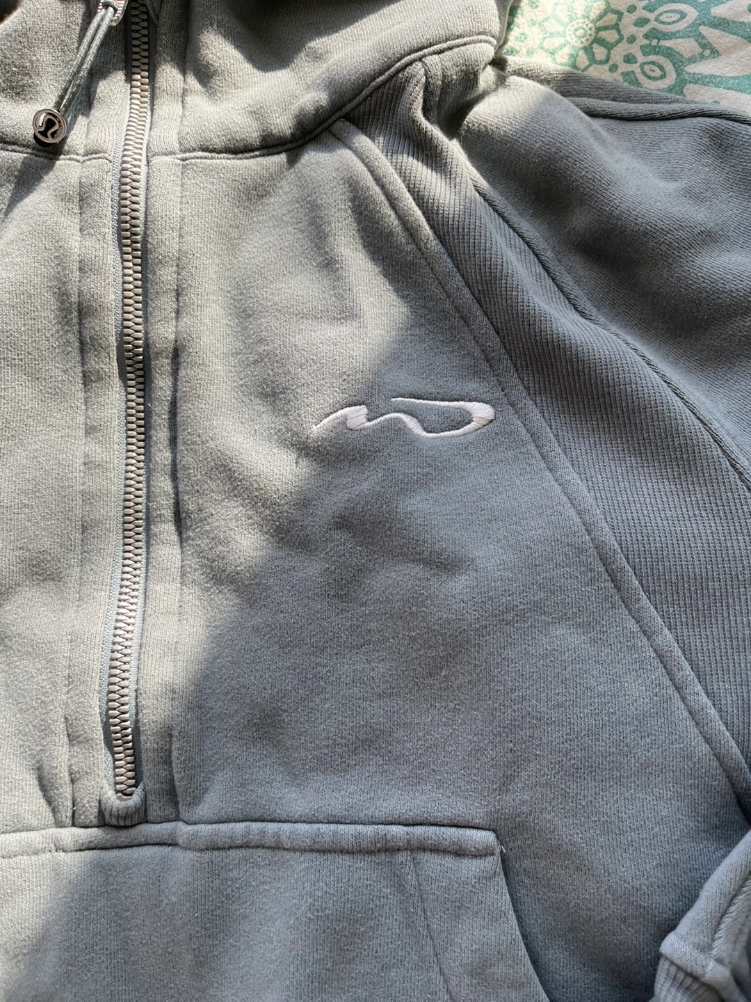 Lululemon Grey Cotton Blend Half-Zip Hoodie M/L - photo 2