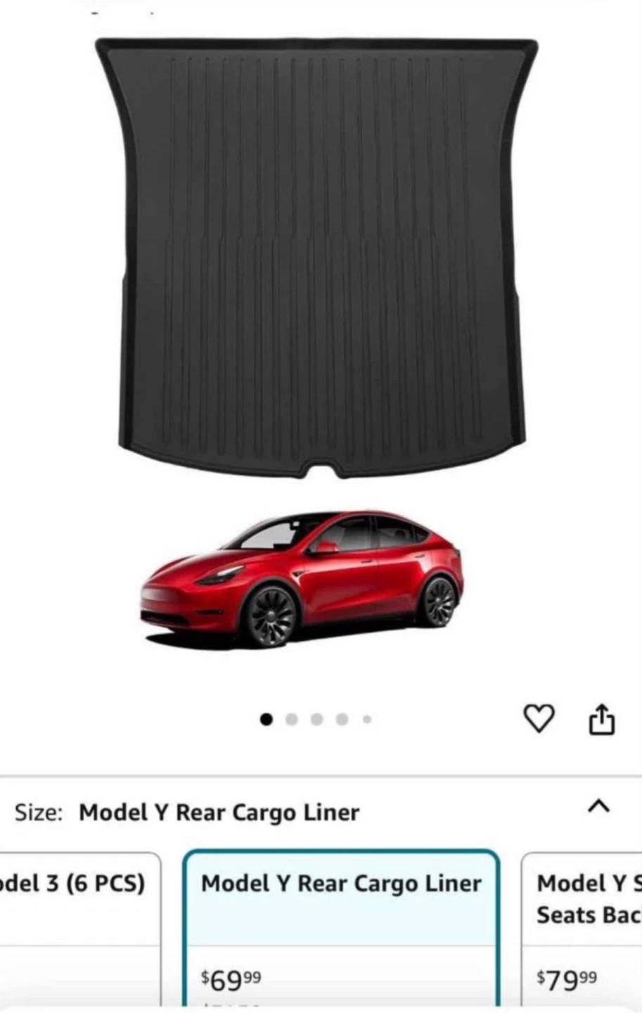 Tesla Y 5 seater cargo/trunk liner - photo 3